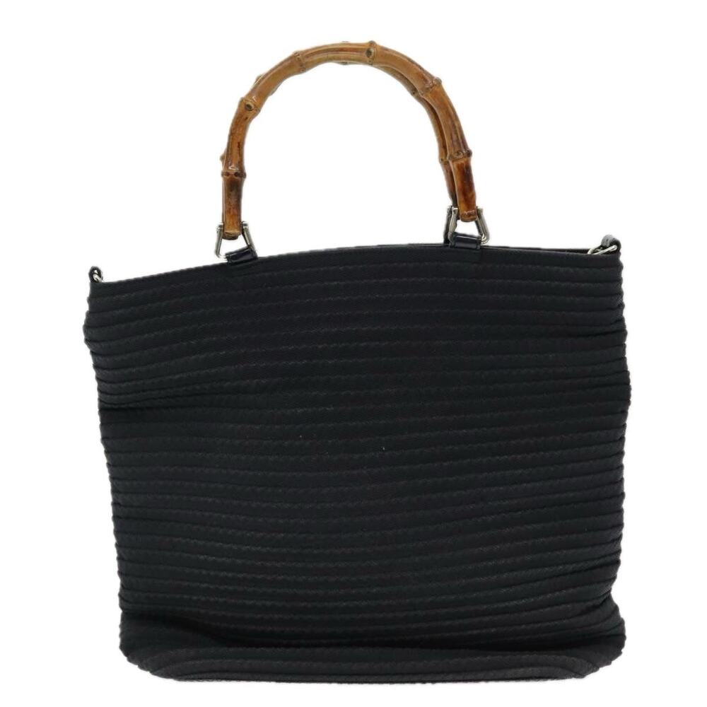 Gucci Bamboo Nylon Handbag Black